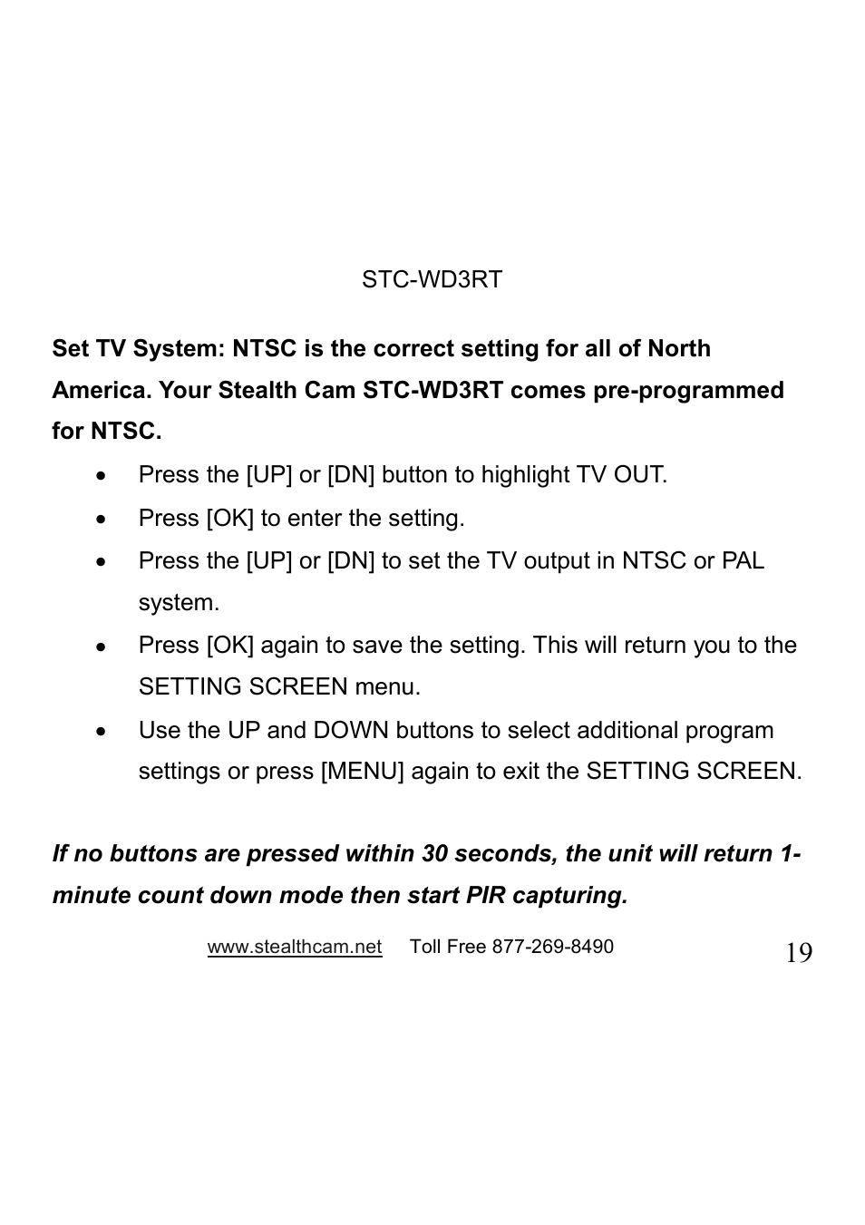 Stealth Cam STC-WD3RT I330RT User Manual | Page 19 / 47