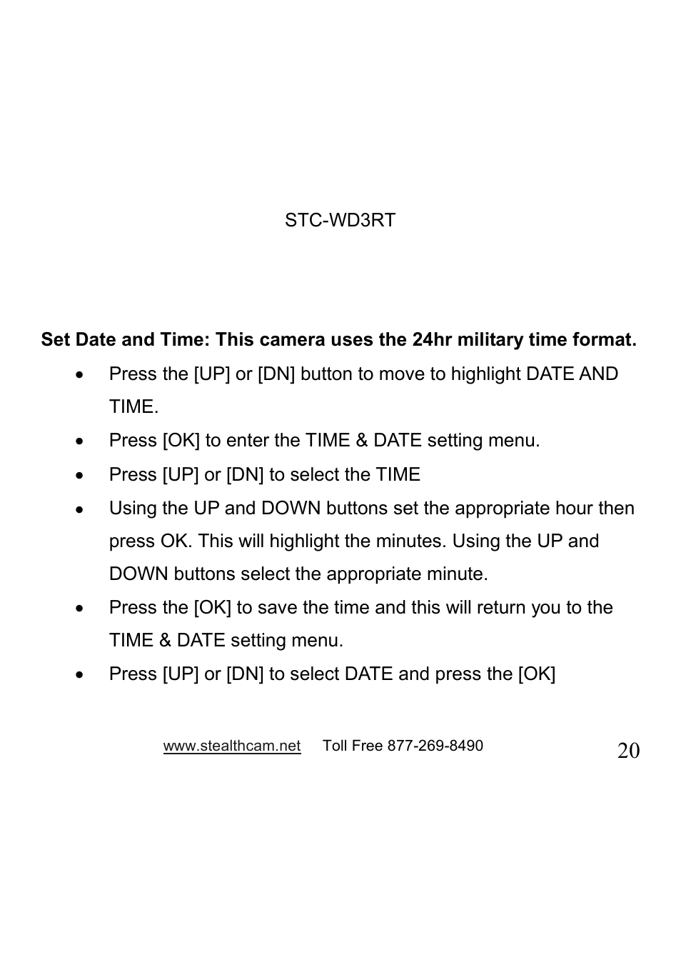 Stealth Cam STC-WD3RT I330RT User Manual | Page 20 / 47