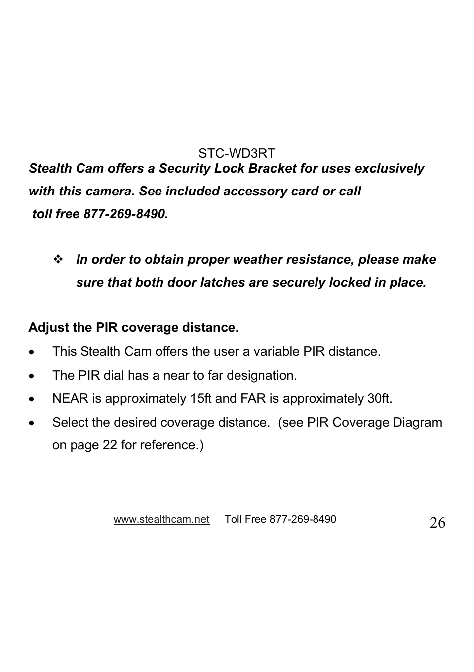 Stealth Cam STC-WD3RT I330RT User Manual | Page 26 / 47