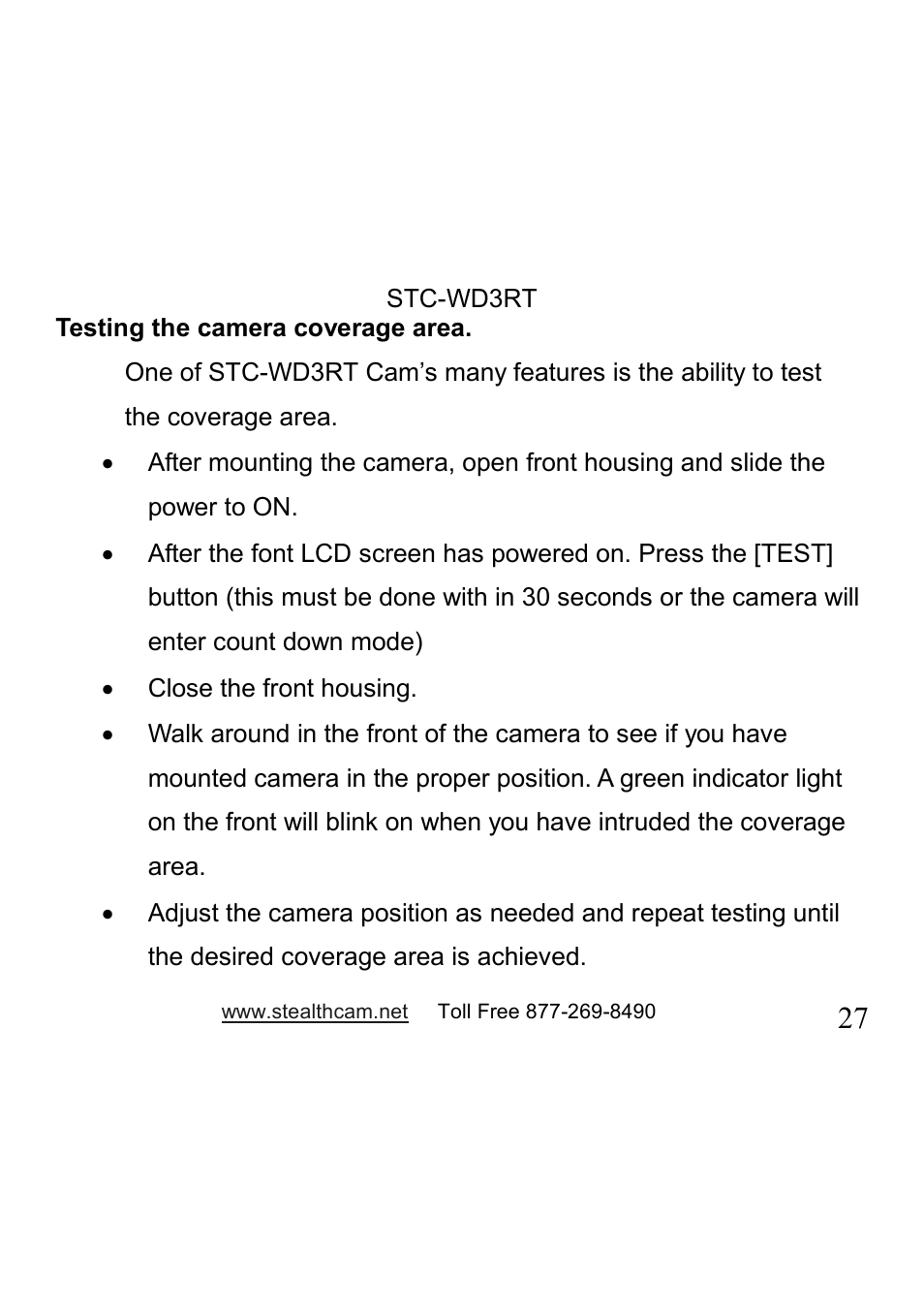 Stealth Cam STC-WD3RT I330RT User Manual | Page 27 / 47