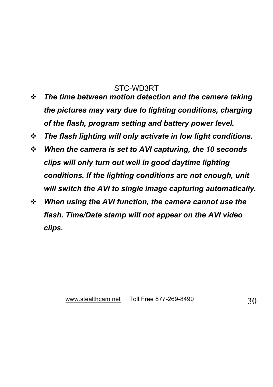 Stealth Cam STC-WD3RT I330RT User Manual | Page 30 / 47