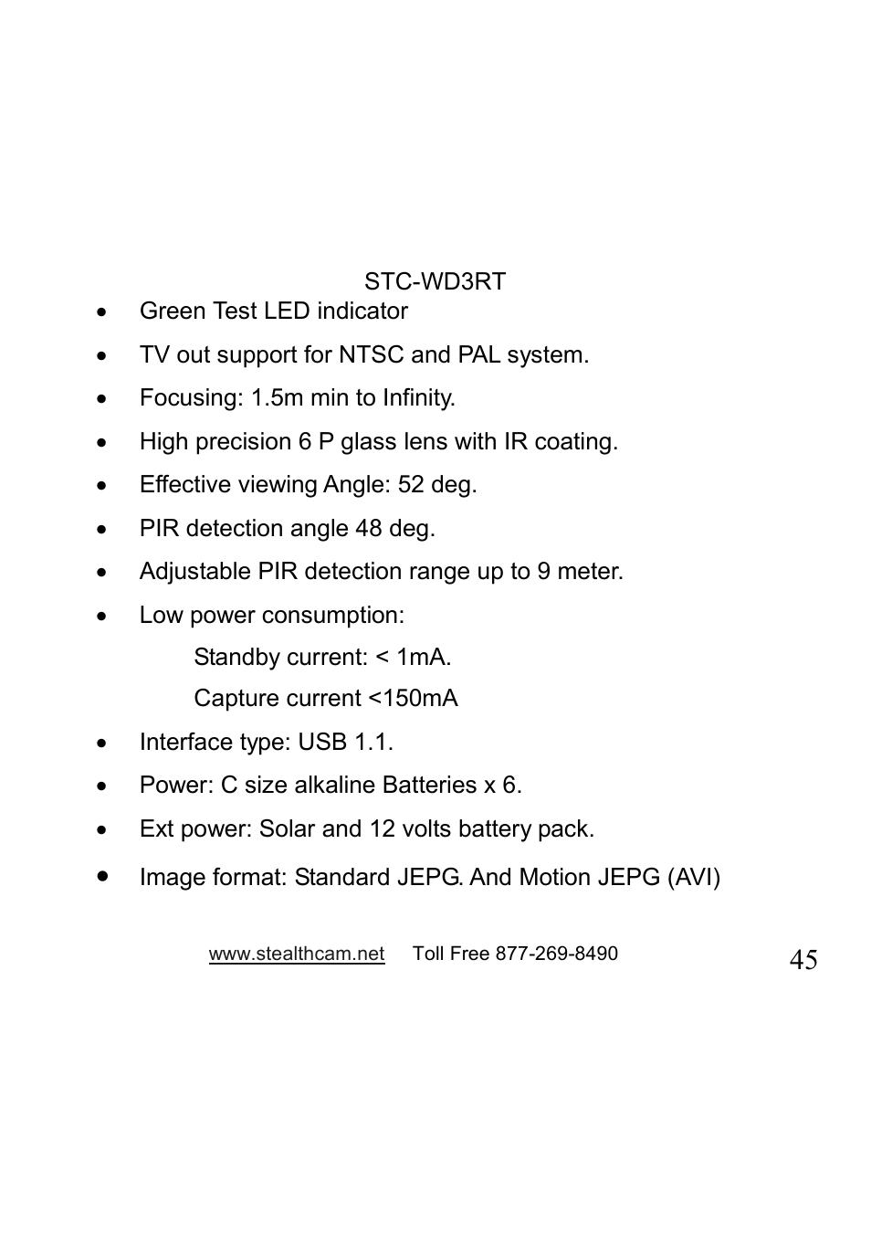 Stealth Cam STC-WD3RT I330RT User Manual | Page 45 / 47