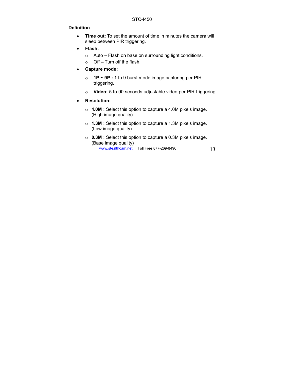 Stealth Cam STC-I450 User Manual | Page 13 / 40