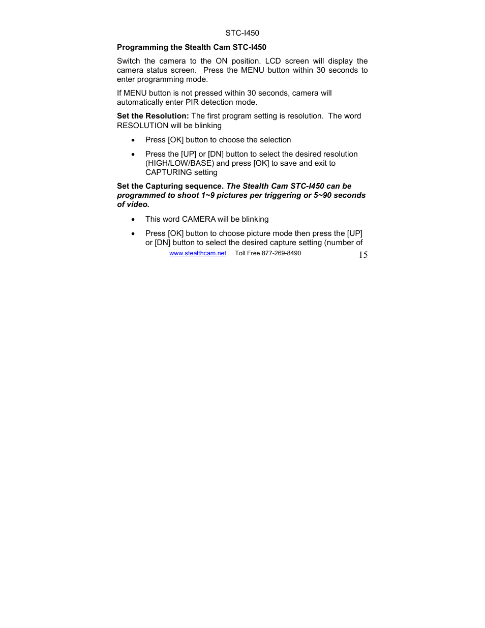 Stealth Cam STC-I450 User Manual | Page 15 / 40