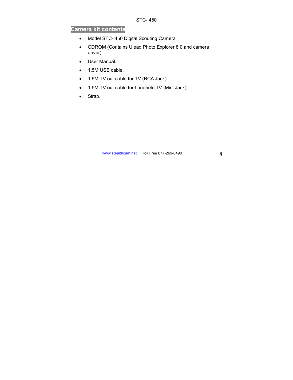 Stealth Cam STC-I450 User Manual | Page 8 / 40