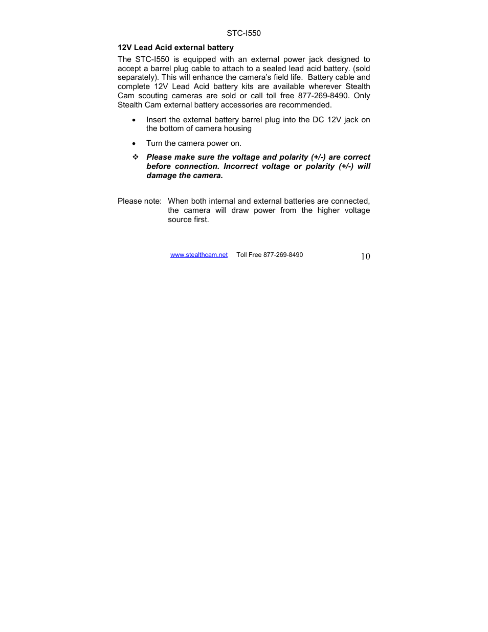 Stealth Cam STC-I550 User Manual | Page 10 / 39