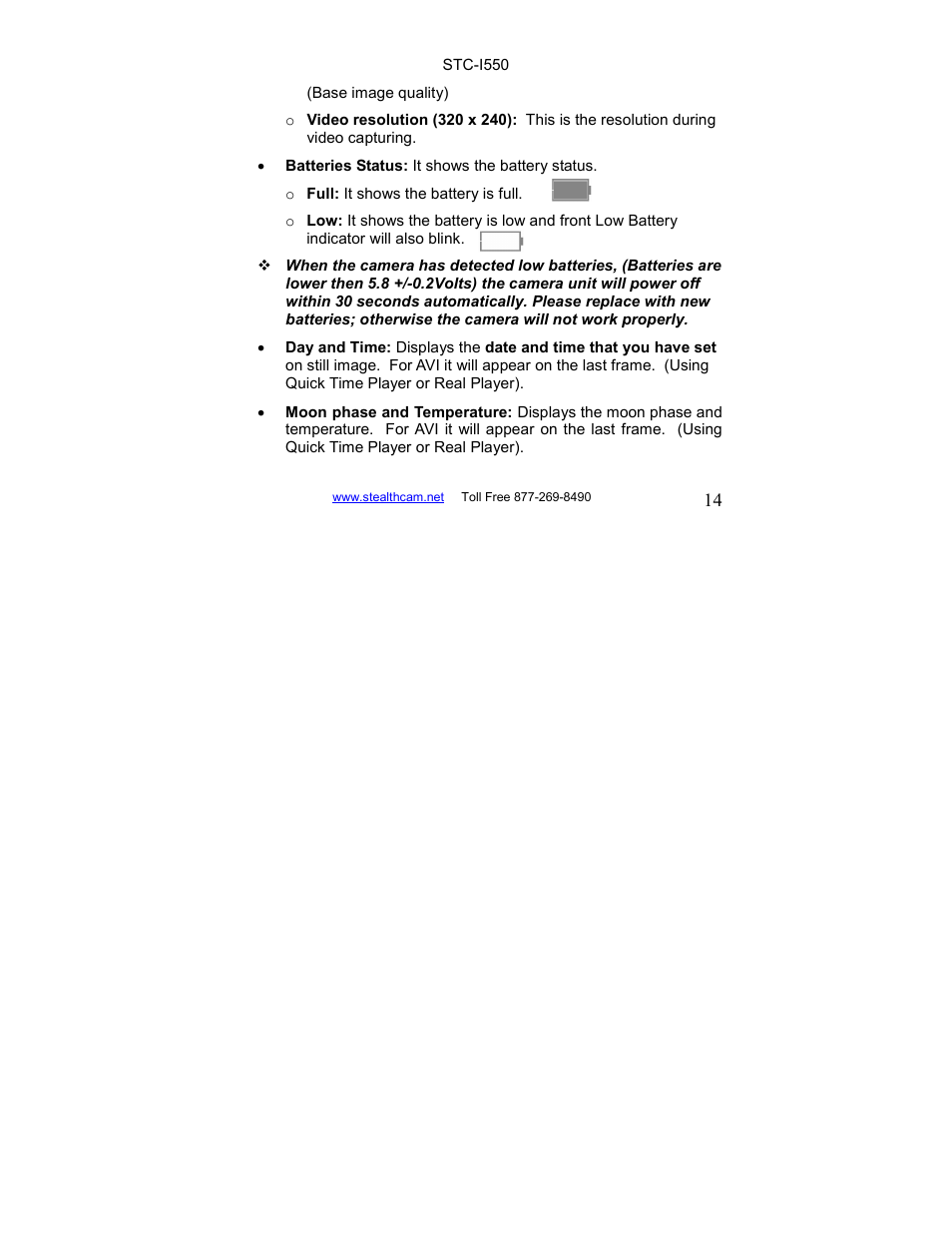 Stealth Cam STC-I550 User Manual | Page 14 / 39