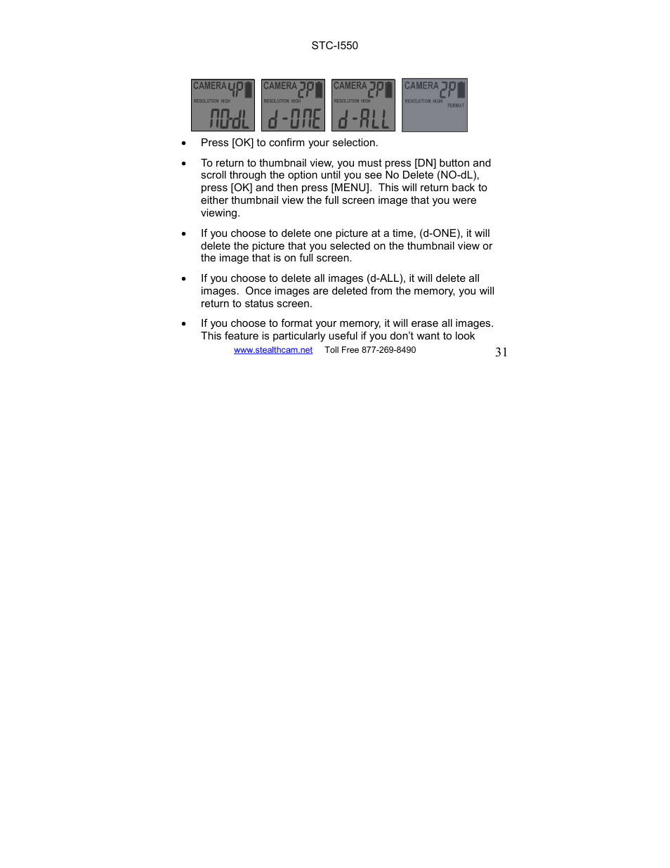 Stealth Cam STC-I550 User Manual | Page 31 / 39