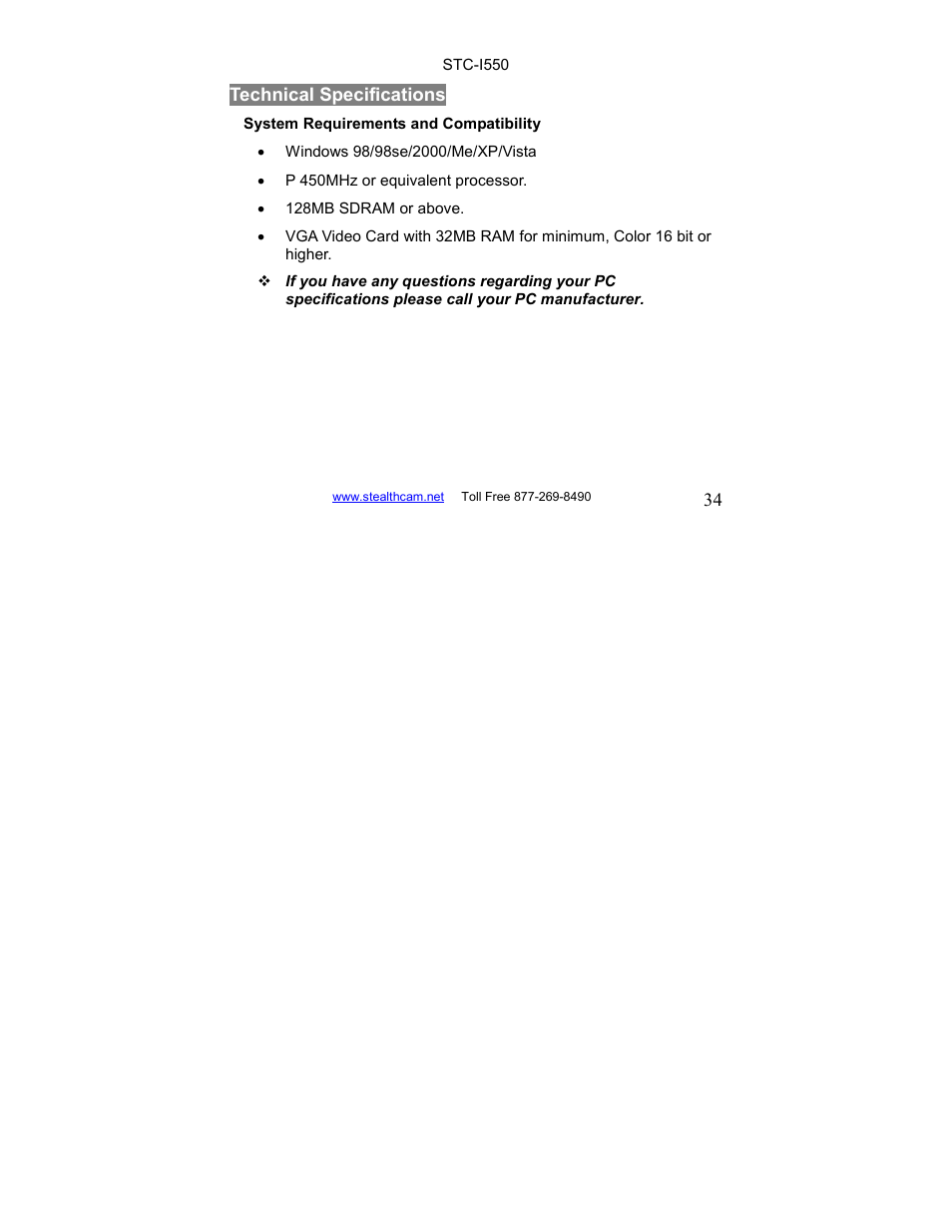 Stealth Cam STC-I550 User Manual | Page 34 / 39