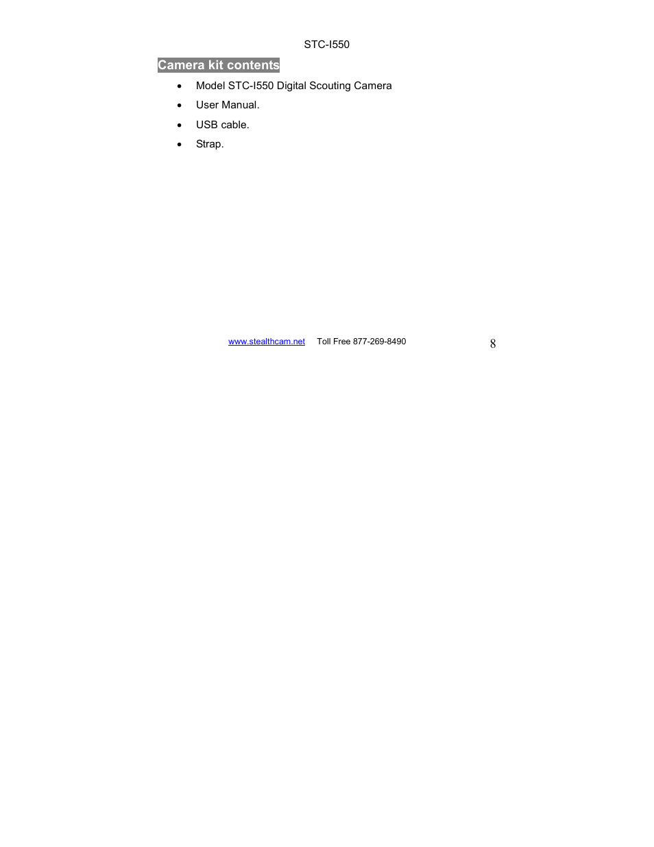 Stealth Cam STC-I550 User Manual | Page 8 / 39
