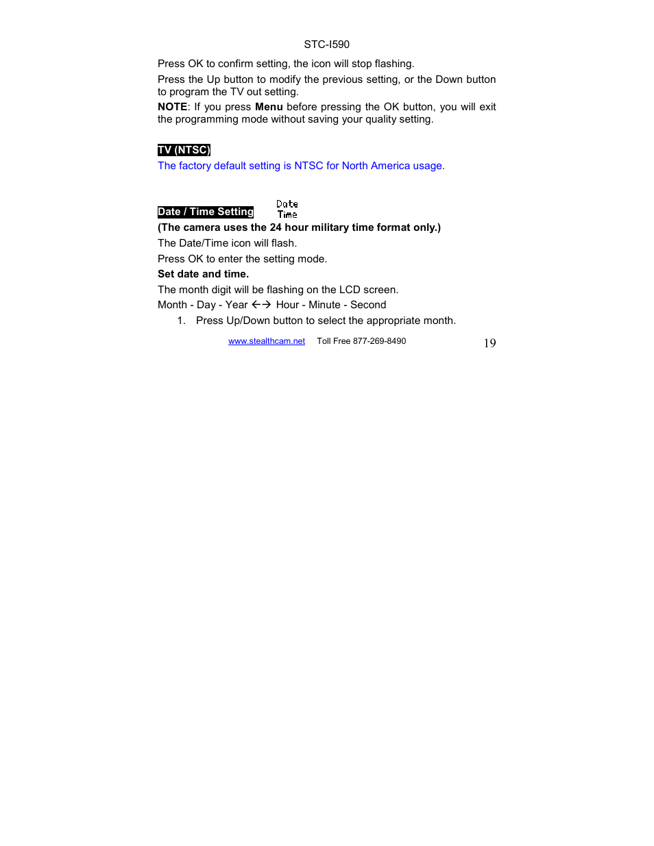 Stealth Cam STC-I590 User Manual | Page 19 / 44