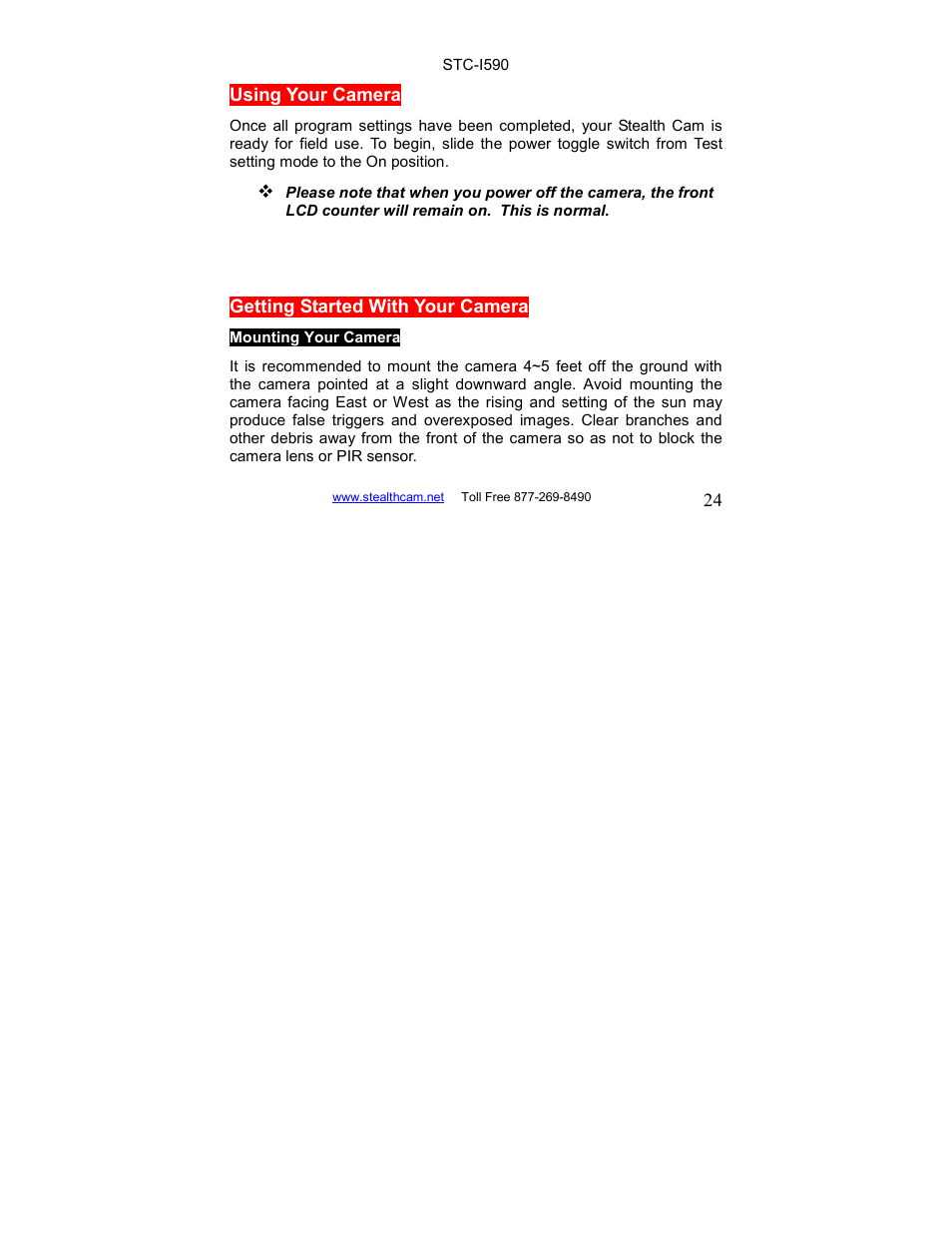 Stealth Cam STC-I590 User Manual | Page 24 / 44