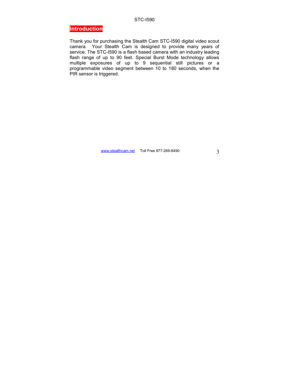 Stealth Cam STC-I590 User Manual | Page 3 / 44