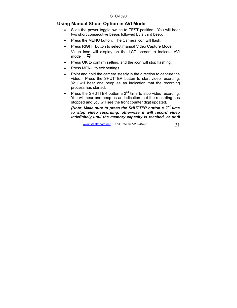 Stealth Cam STC-I590 User Manual | Page 31 / 44