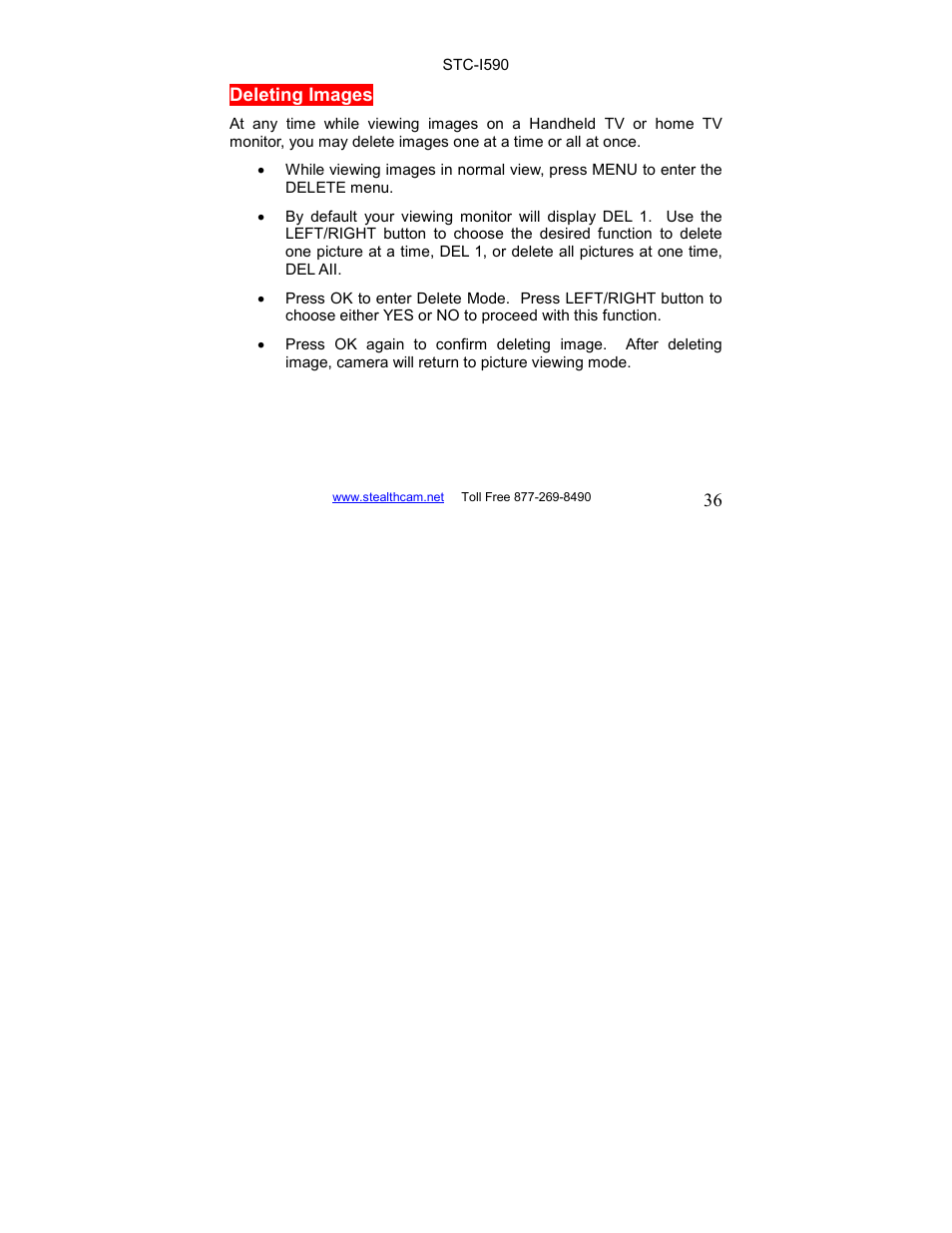 Stealth Cam STC-I590 User Manual | Page 36 / 44