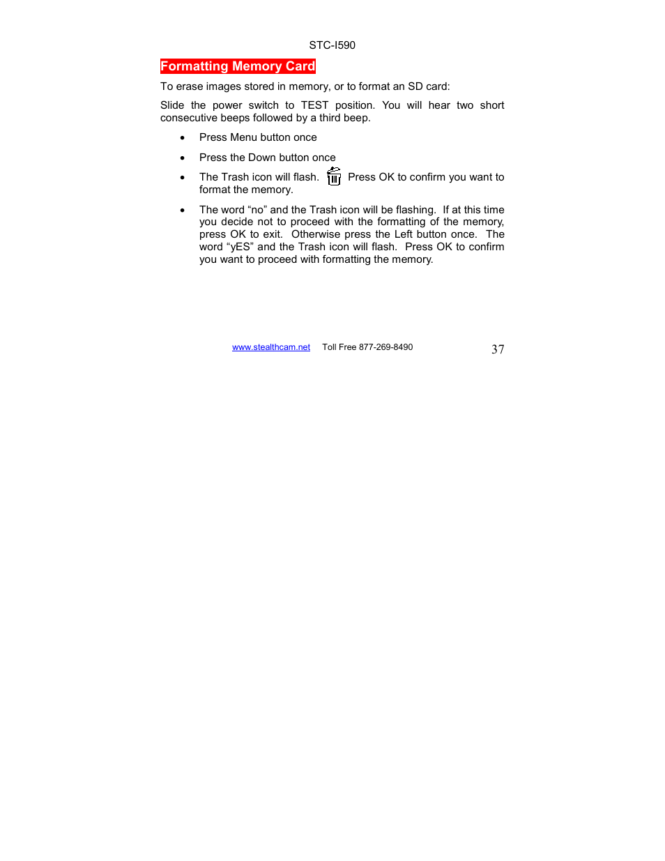 Stealth Cam STC-I590 User Manual | Page 37 / 44