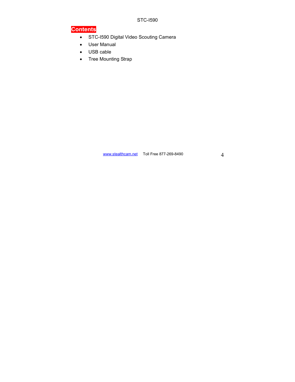 Stealth Cam STC-I590 User Manual | Page 4 / 44
