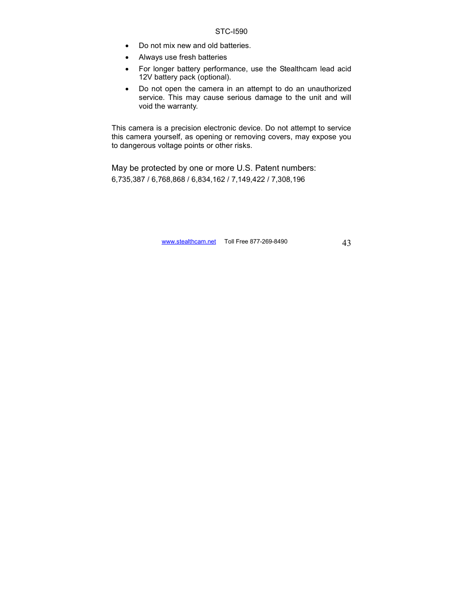 Stealth Cam STC-I590 User Manual | Page 43 / 44