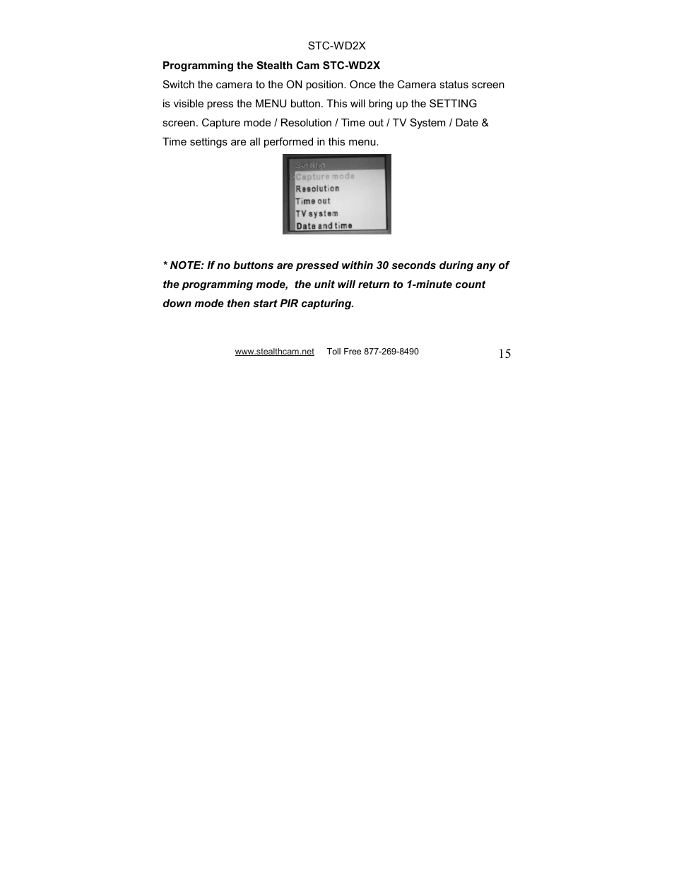 Stealth Cam STC-WD2X V230 User Manual | Page 15 / 42