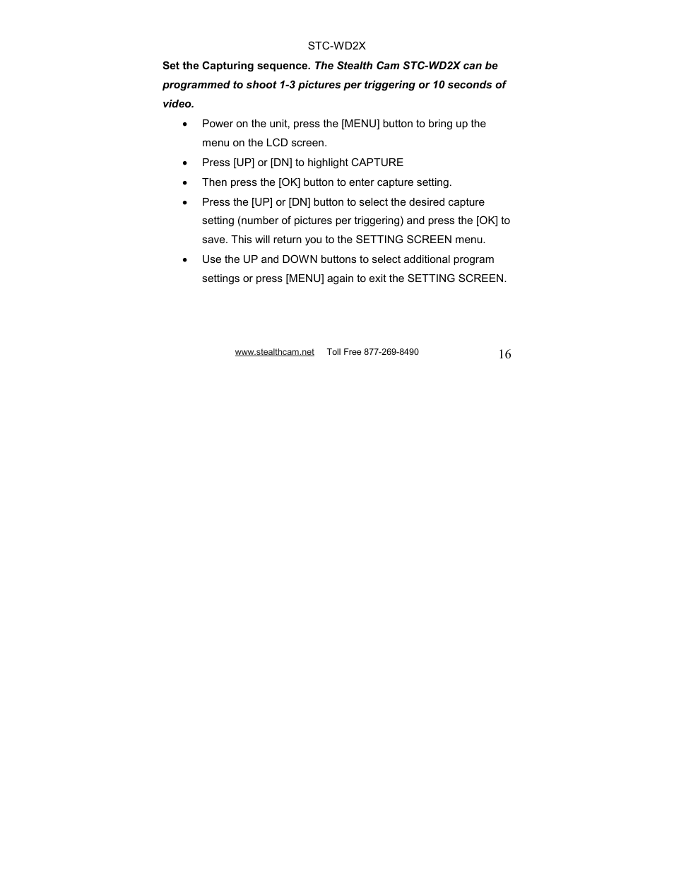 Stealth Cam STC-WD2X V230 User Manual | Page 16 / 42