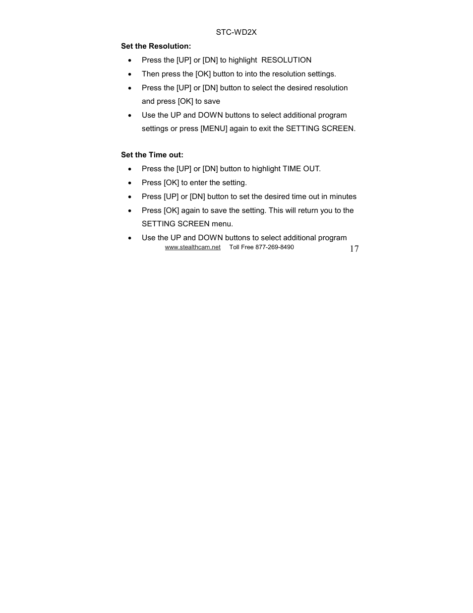 Stealth Cam STC-WD2X V230 User Manual | Page 17 / 42