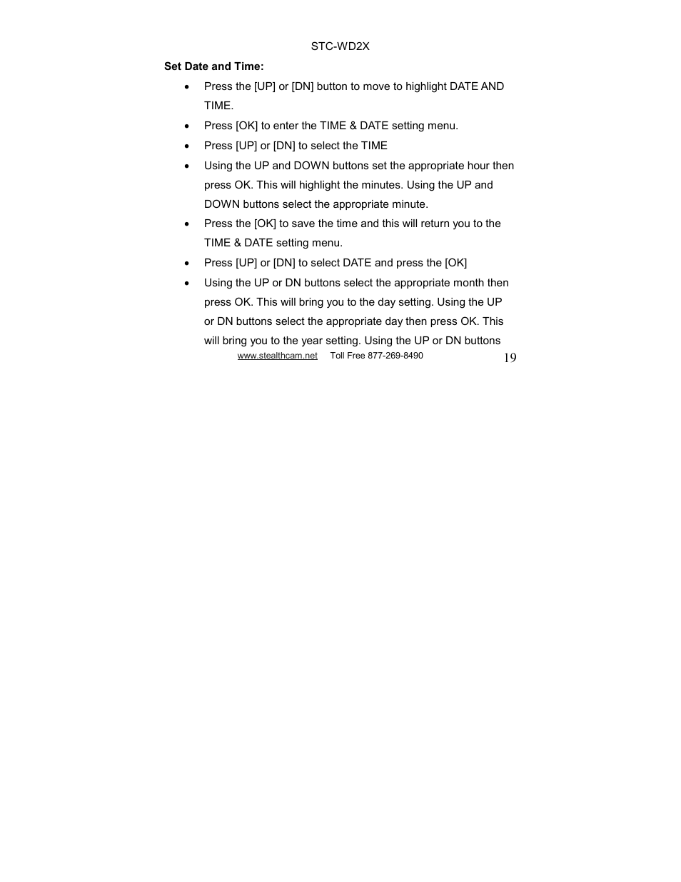 Stealth Cam STC-WD2X V230 User Manual | Page 19 / 42