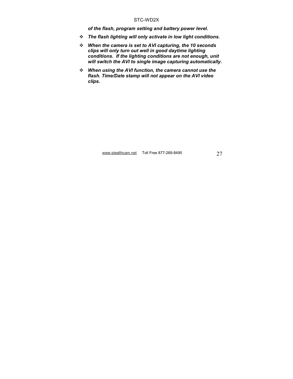 Stealth Cam STC-WD2X V230 User Manual | Page 27 / 42