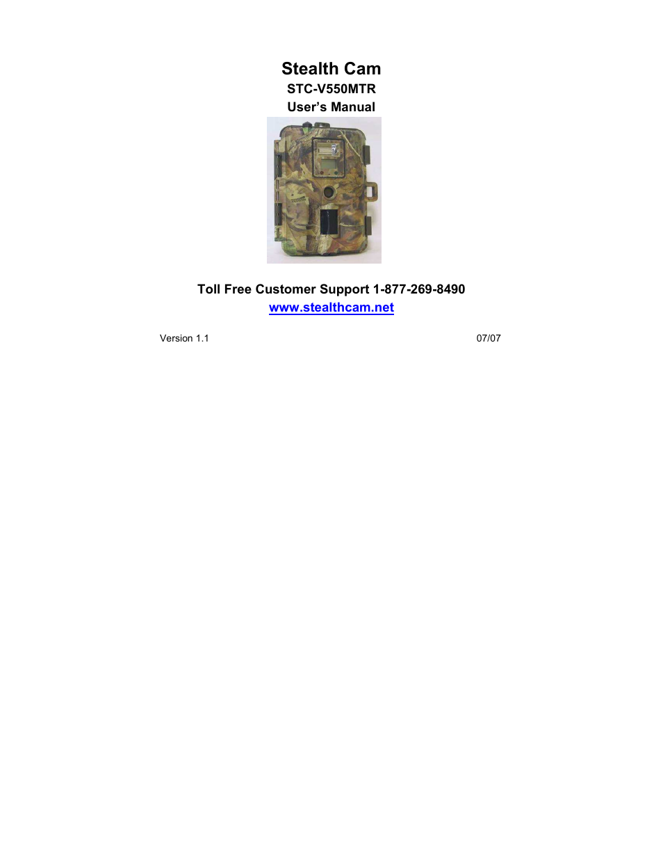 Stealth Cam STC-V550MTR User Manual | 44 pages