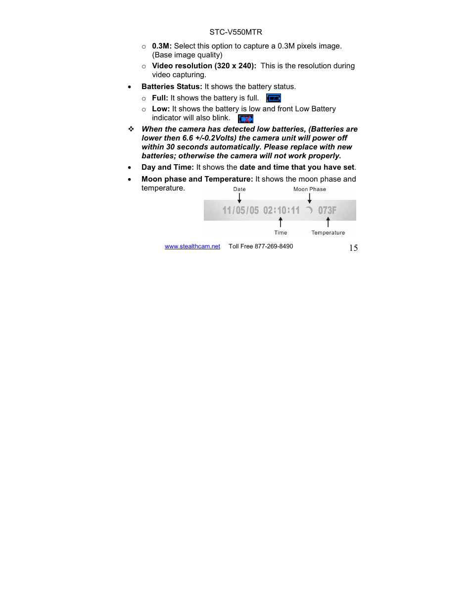 Stealth Cam STC-V550MTR User Manual | Page 15 / 44