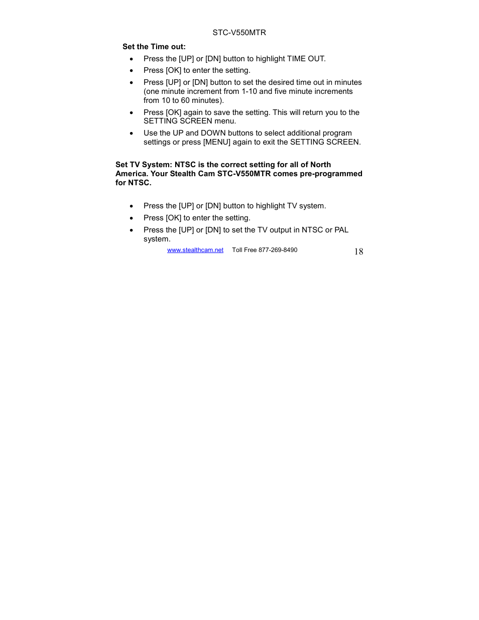 Stealth Cam STC-V550MTR User Manual | Page 18 / 44