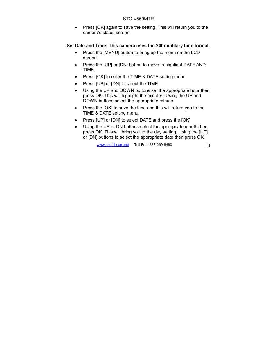 Stealth Cam STC-V550MTR User Manual | Page 19 / 44