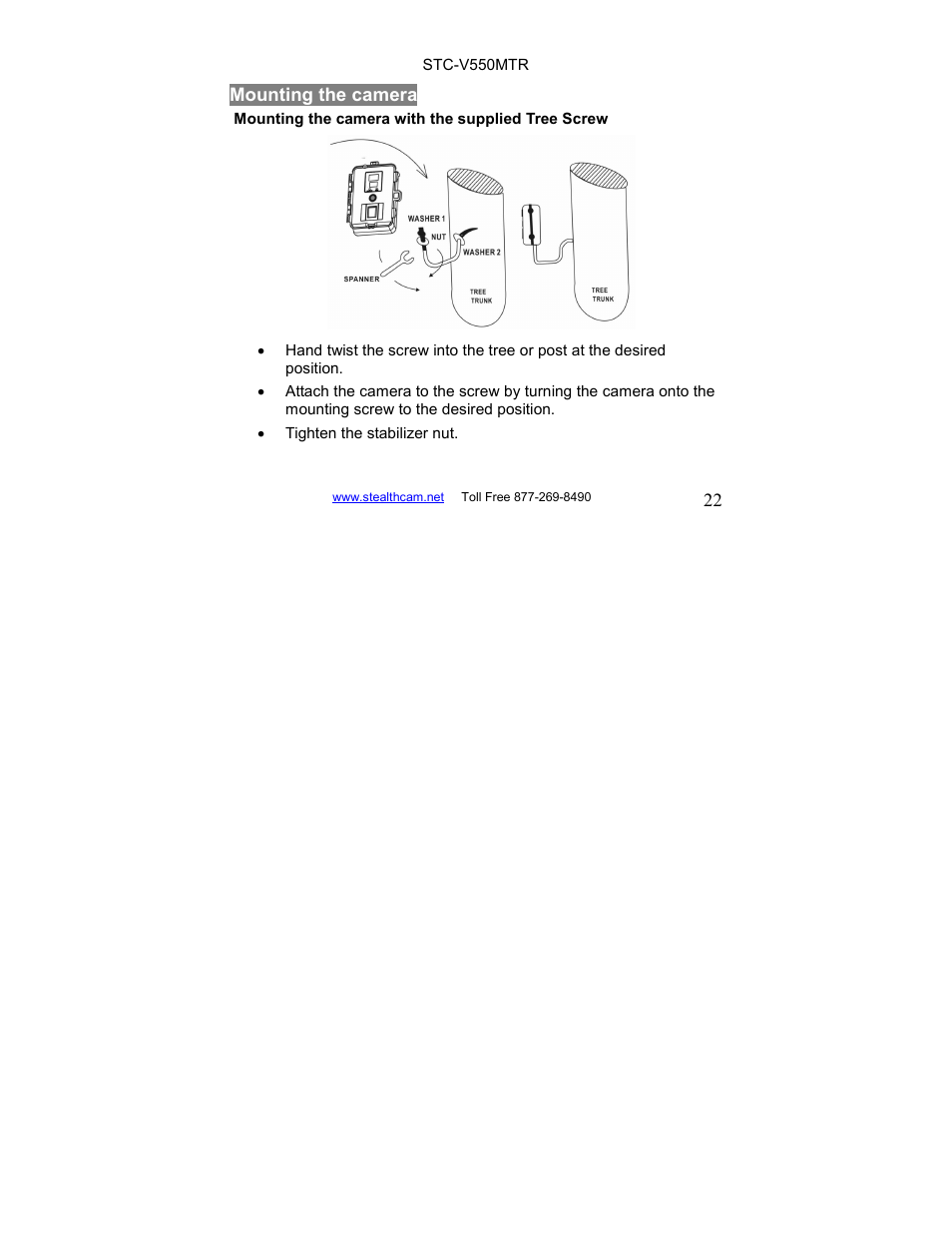 Stealth Cam STC-V550MTR User Manual | Page 22 / 44