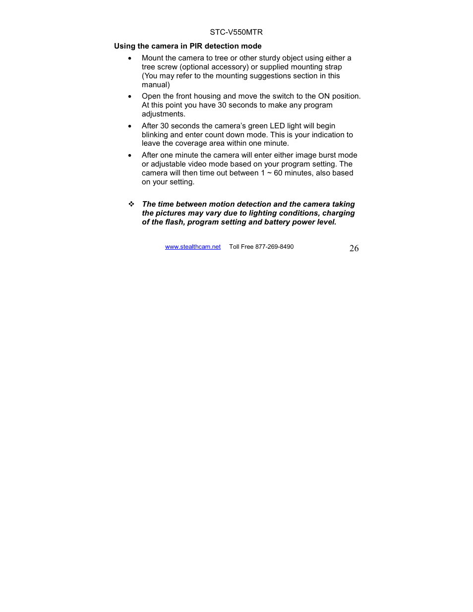 Stealth Cam STC-V550MTR User Manual | Page 26 / 44