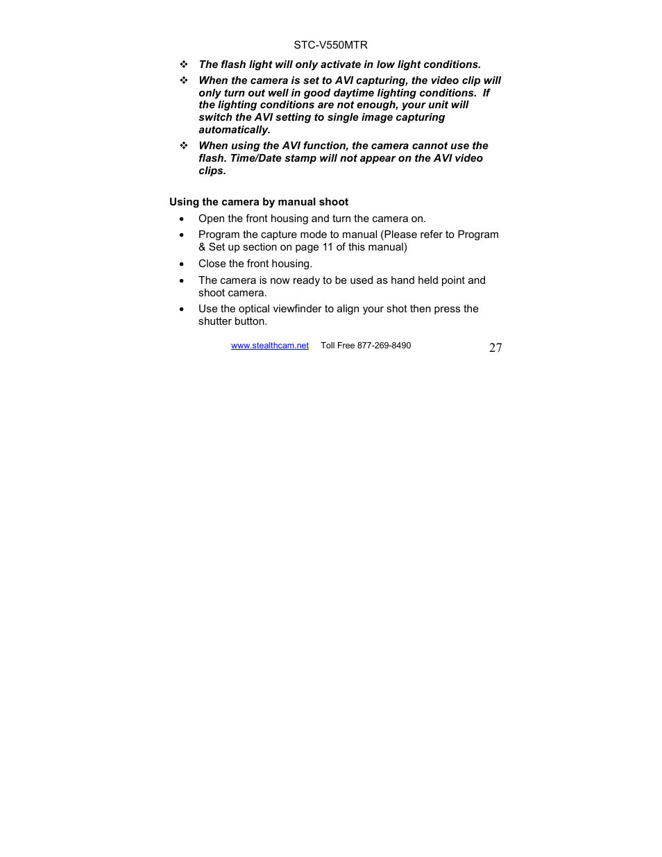 Stealth Cam STC-V550MTR User Manual | Page 27 / 44