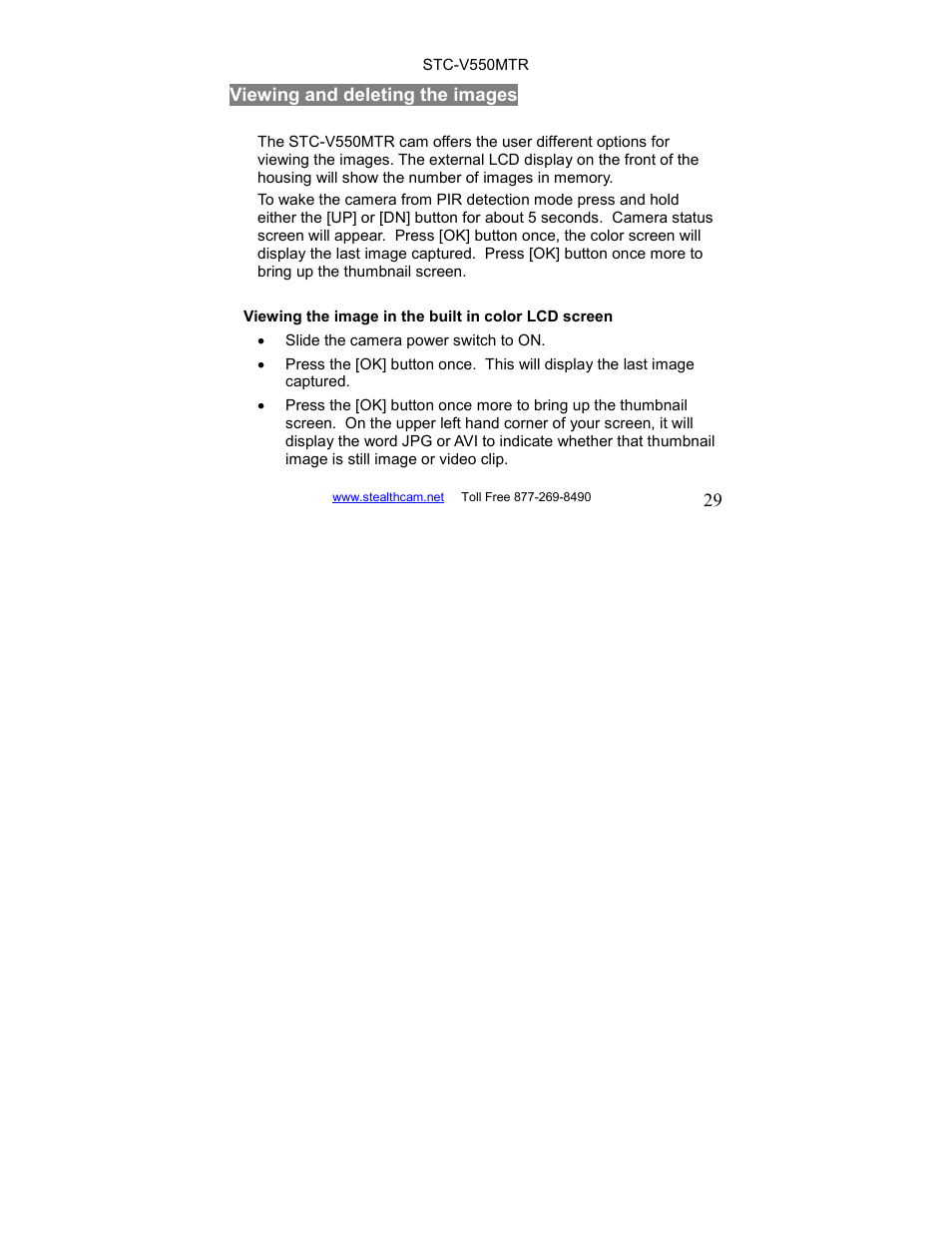 Stealth Cam STC-V550MTR User Manual | Page 29 / 44