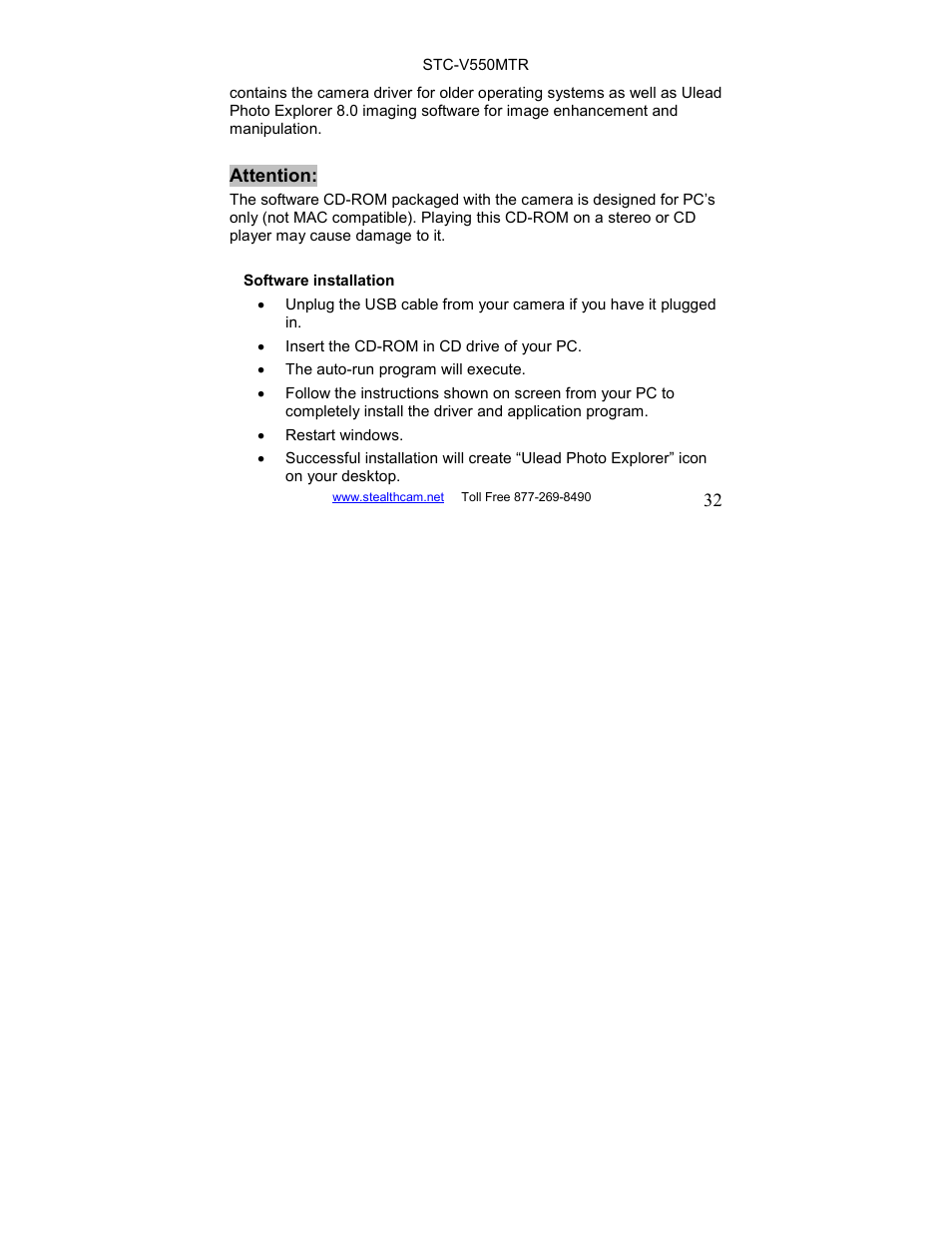 Stealth Cam STC-V550MTR User Manual | Page 32 / 44
