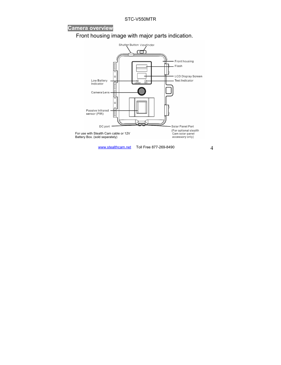 Stealth Cam STC-V550MTR User Manual | Page 4 / 44