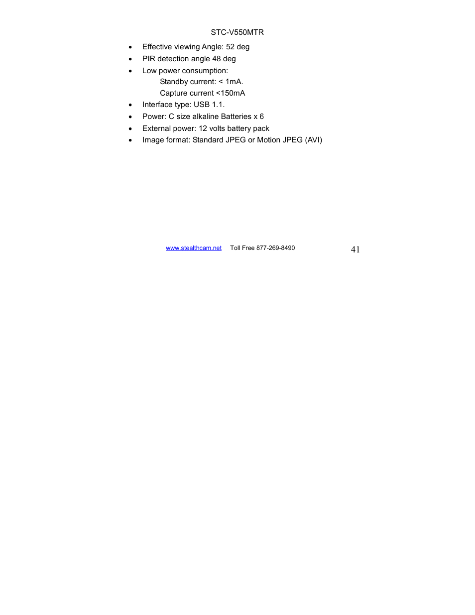 Stealth Cam STC-V550MTR User Manual | Page 41 / 44