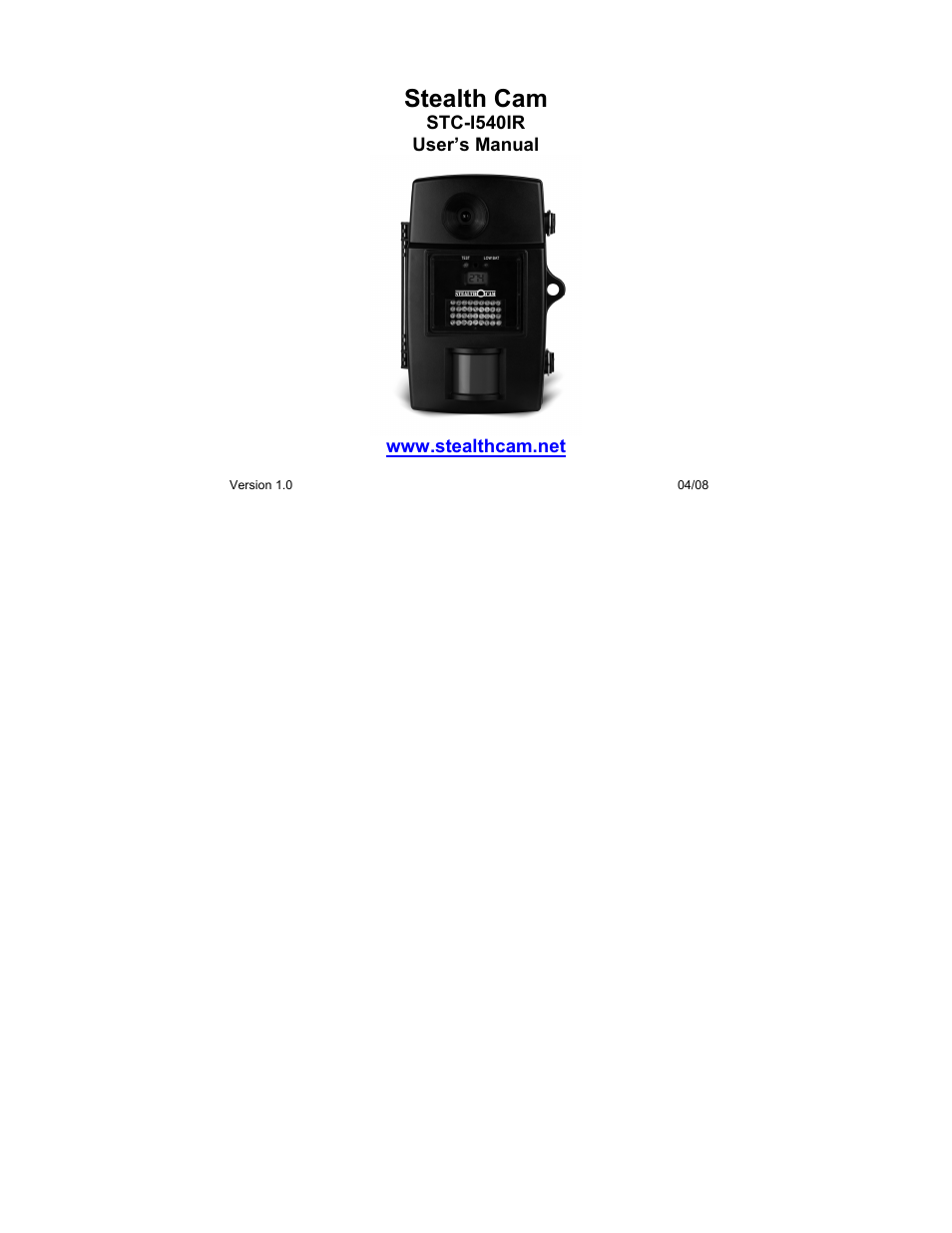Stealth Cam STC-I540IR User Manual | 44 pages