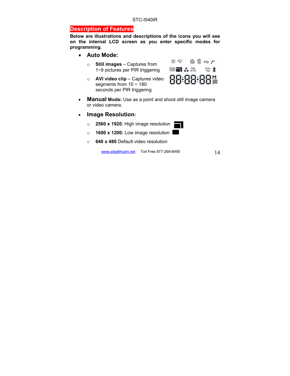 Stealth Cam STC-I540IR User Manual | Page 14 / 44