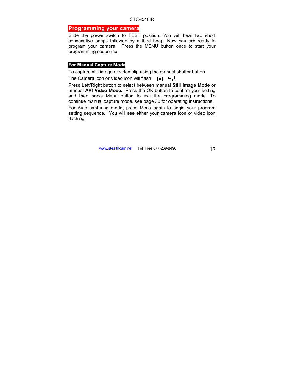 Stealth Cam STC-I540IR User Manual | Page 17 / 44