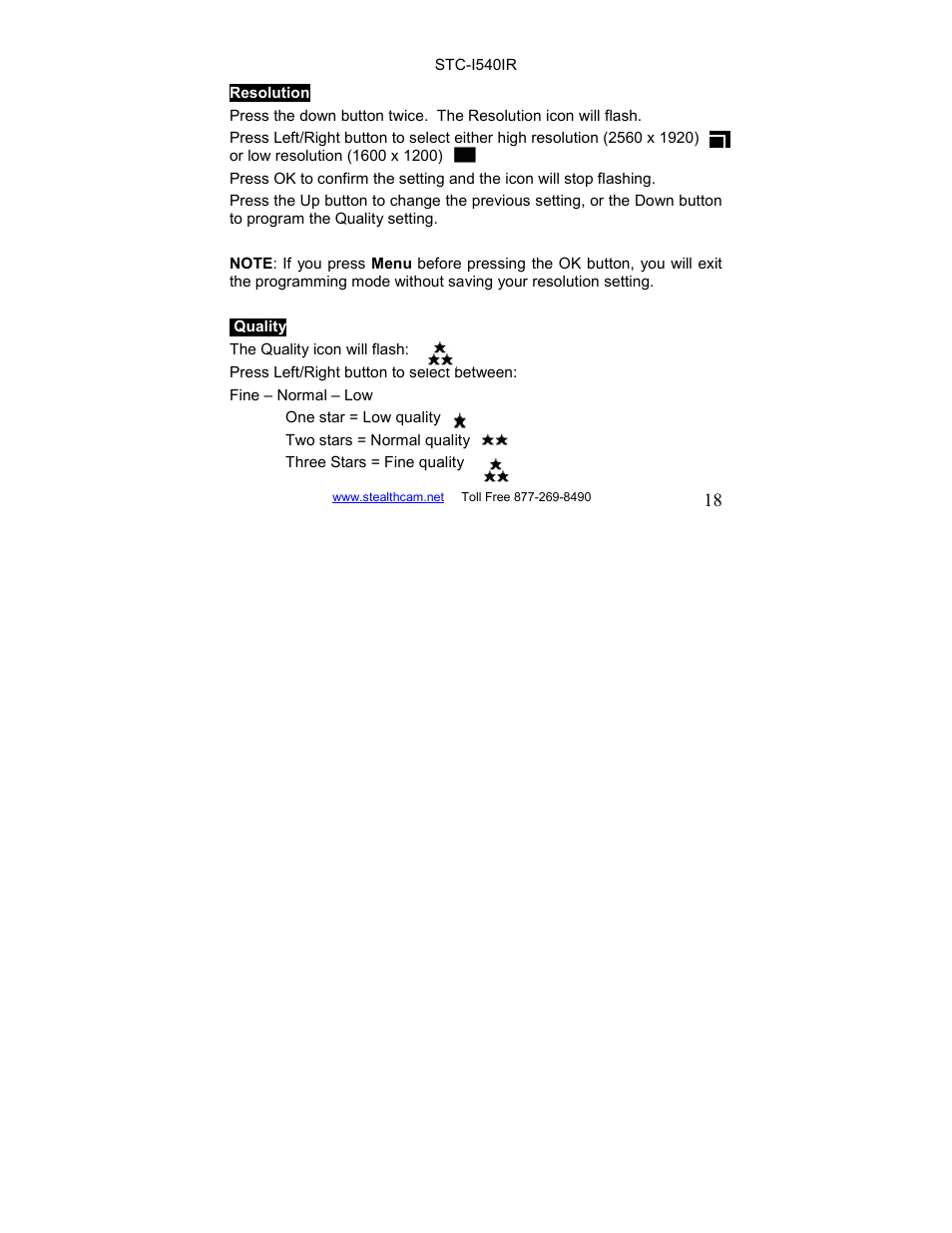 Stealth Cam STC-I540IR User Manual | Page 18 / 44