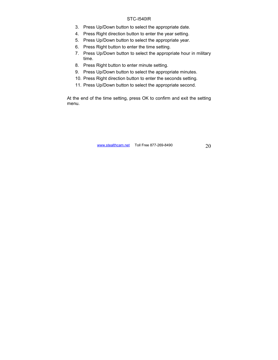 Stealth Cam STC-I540IR User Manual | Page 20 / 44