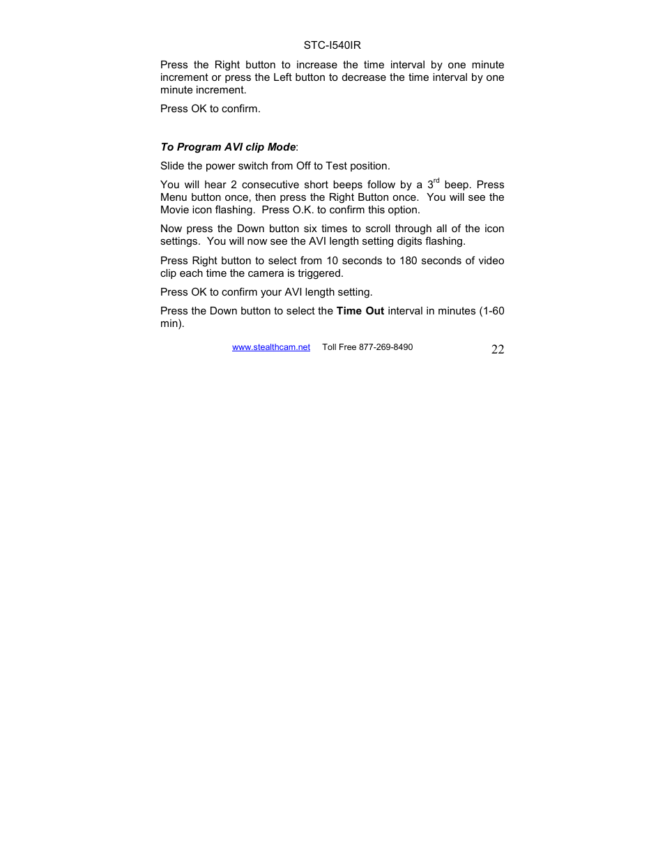 Stealth Cam STC-I540IR User Manual | Page 22 / 44