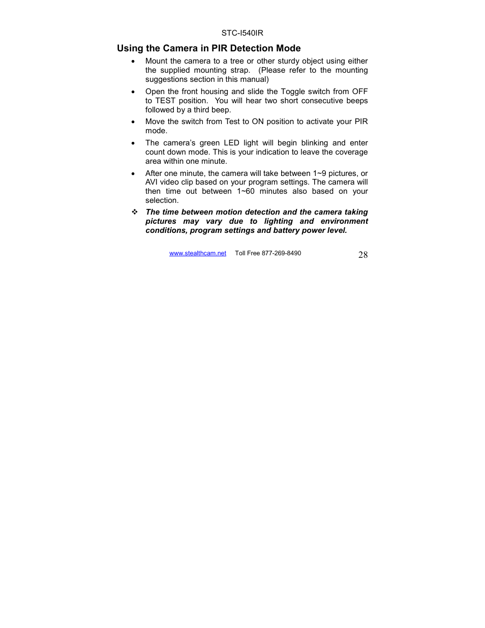 Stealth Cam STC-I540IR User Manual | Page 28 / 44