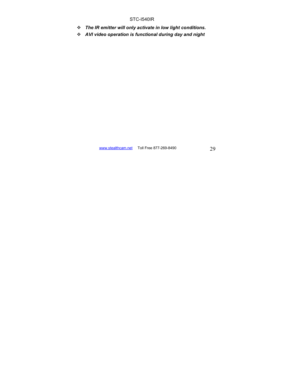 Stealth Cam STC-I540IR User Manual | Page 29 / 44