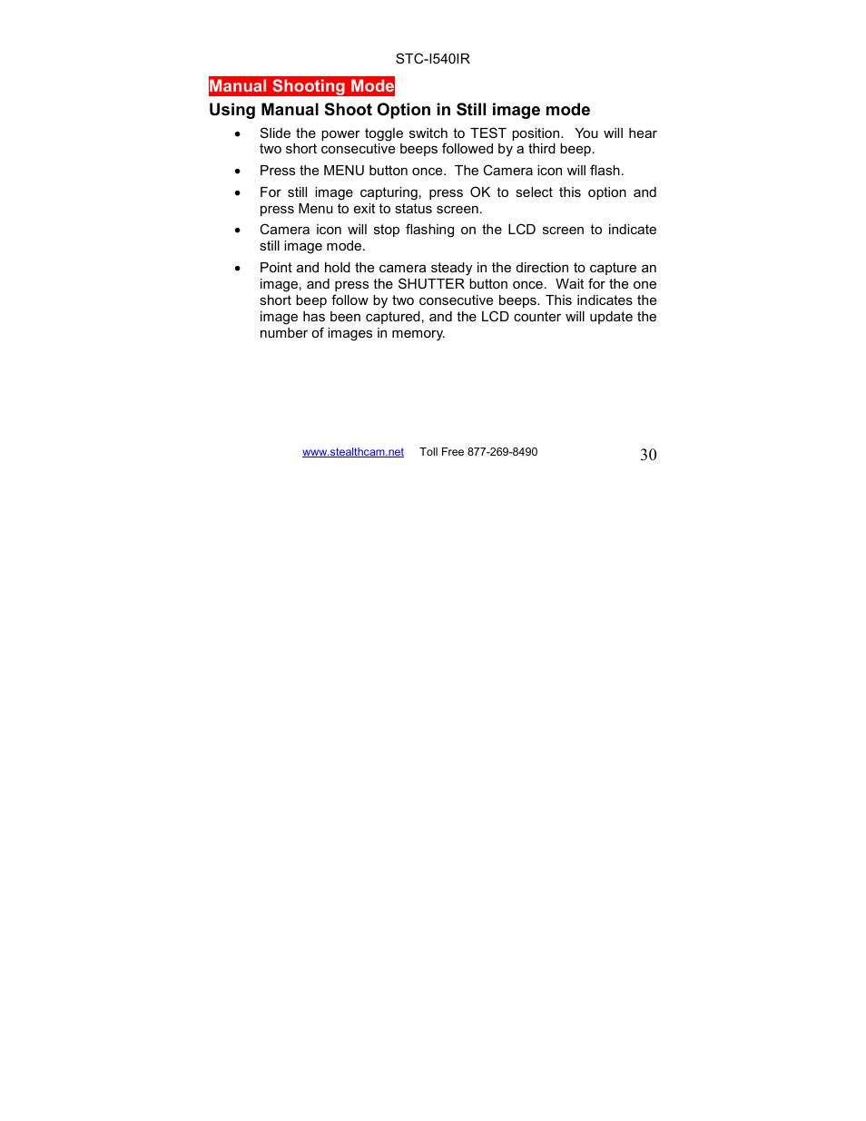 Stealth Cam STC-I540IR User Manual | Page 30 / 44