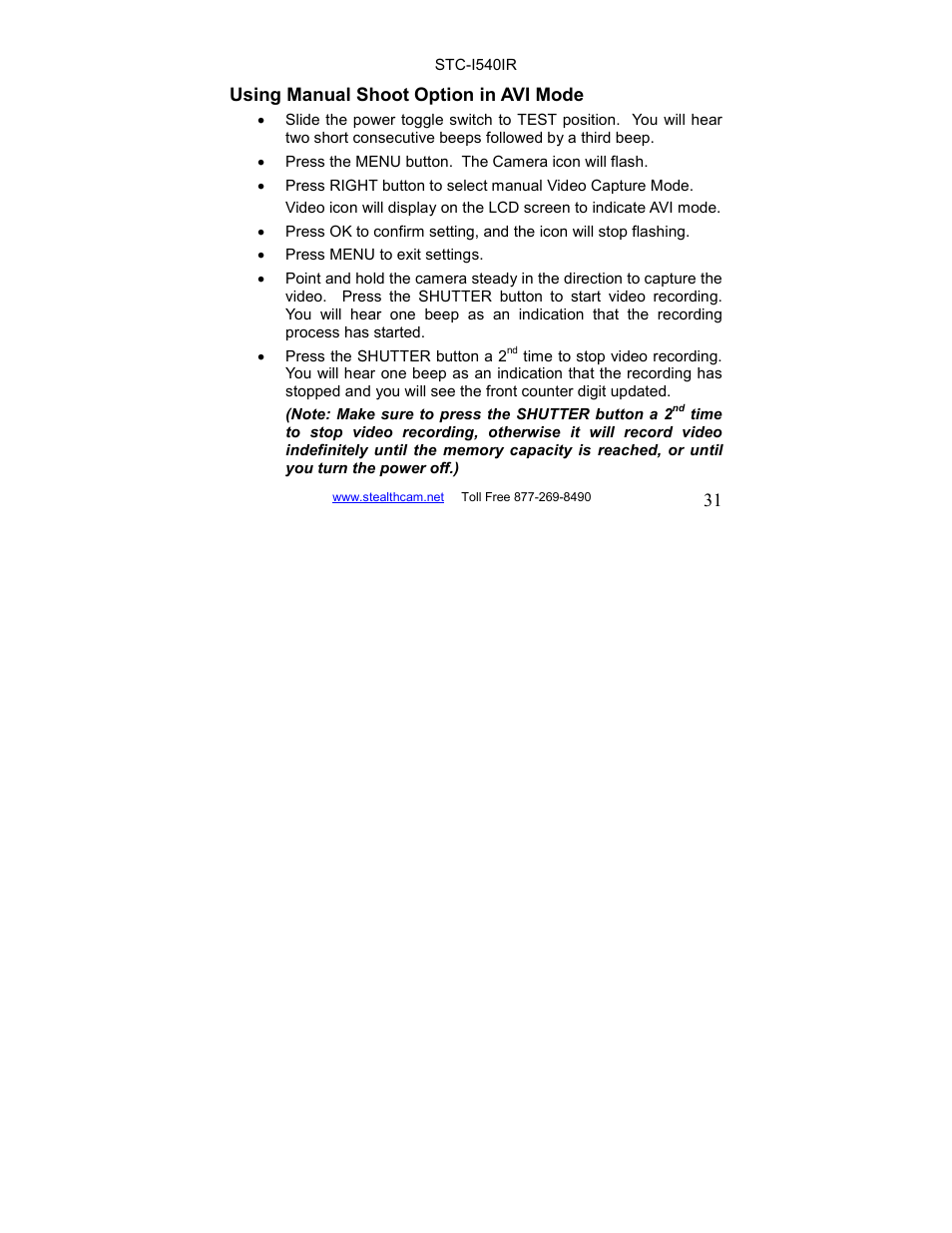 Stealth Cam STC-I540IR User Manual | Page 31 / 44