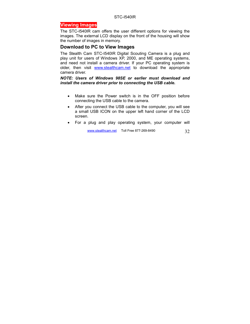 Stealth Cam STC-I540IR User Manual | Page 32 / 44