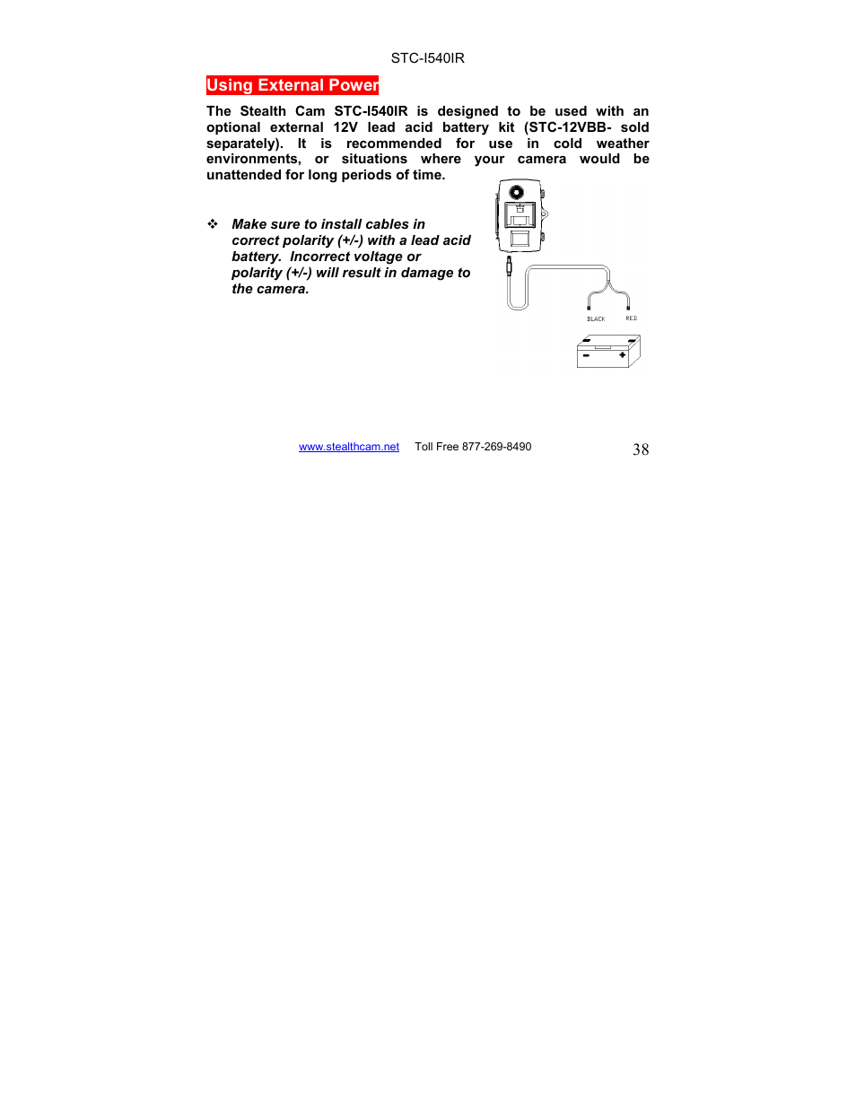 Stealth Cam STC-I540IR User Manual | Page 38 / 44